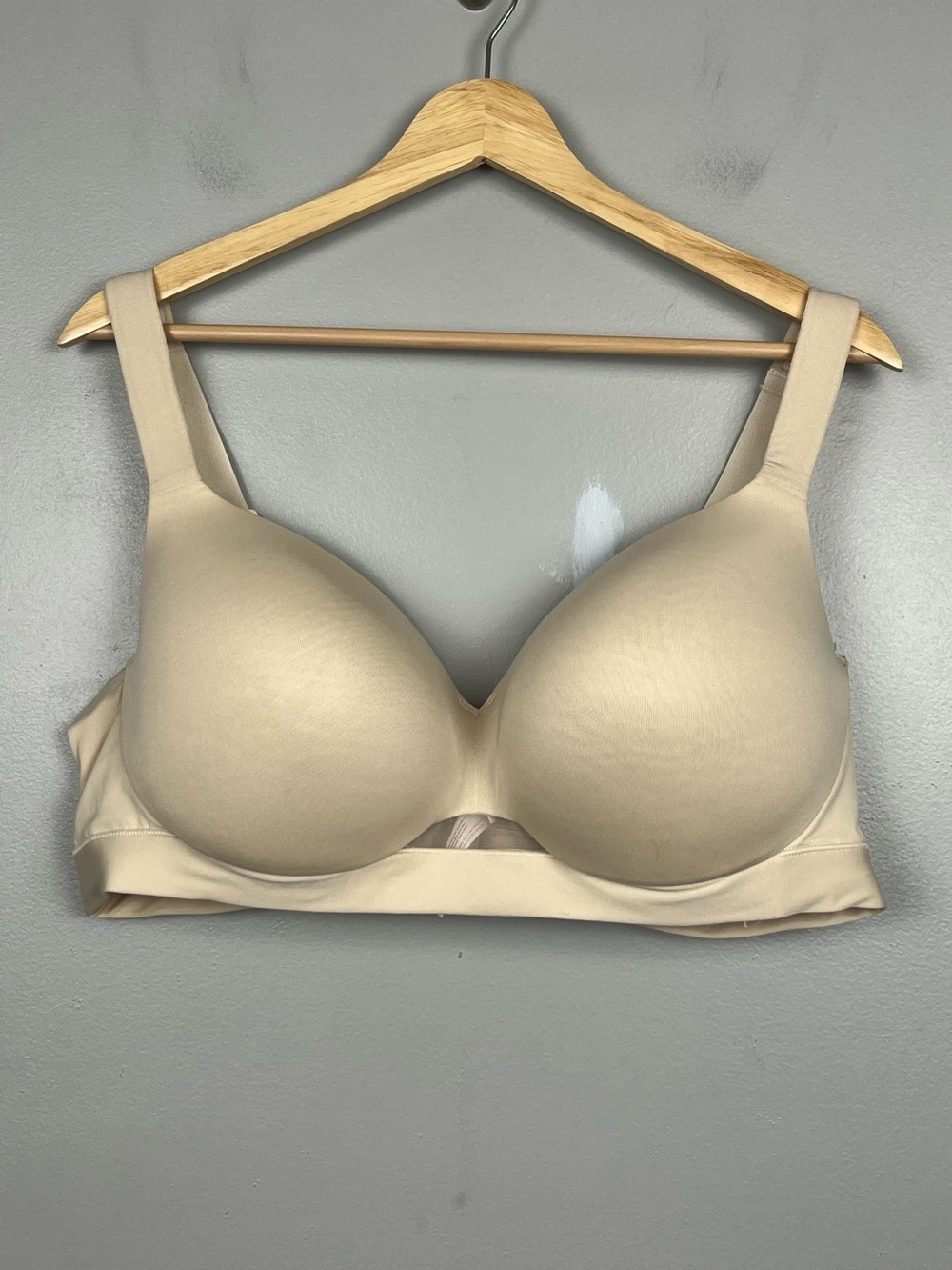 Cacique beige Lightly Lined Balconette underwire bra, 42DD.